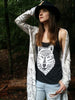 Nes<3 Women's Mountain White Wolf Tank